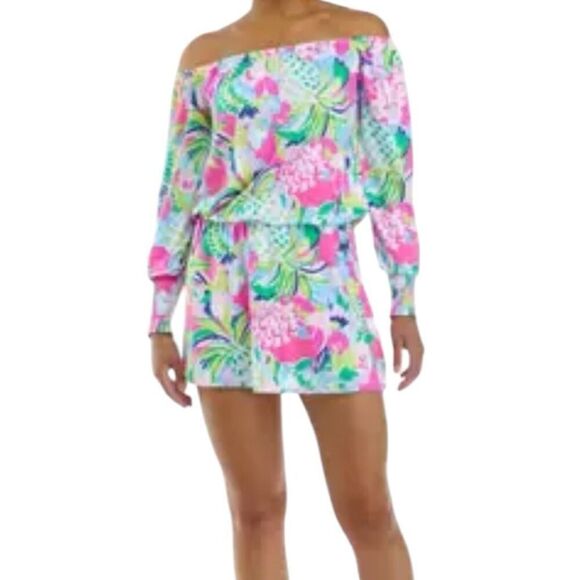 Lilly Pulitzer Lana Skort Romper – Multi “Raise the Bar” Print, XXS | Vibrant & - Picture 5 of 12